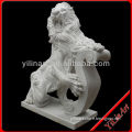 White stone roaring lion statue sculpture YL-D207